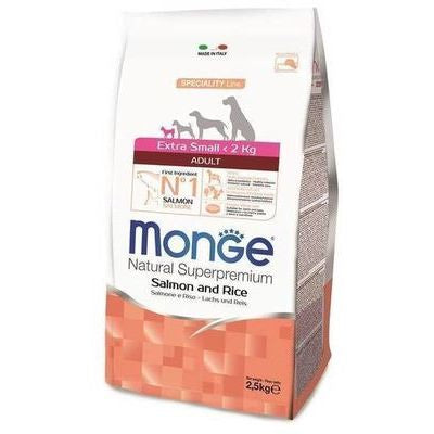 MONGE EXTRA SMALL Adult Salmon and Rice 2,5 kg - barība suņiem