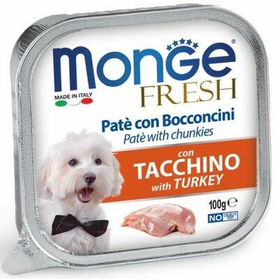 Monge Fresh pate with Turkey 100 g - konservi suņiem