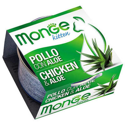 Monge Fruits Chicken & Aloe Kitten 80 g - konservi kaķiem