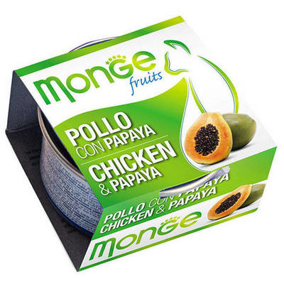 Monge Fruits Chicken & Papaya 80 g - konservi kaķiem