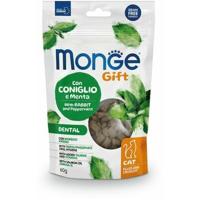 MONGE GIFT Cat FILLED & CRUNCHY Dental Rabbit and peppermint / 60 g