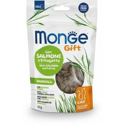 MONGE GIFT Cat FILLED & CRUNCHY Hairball Salmon and catnip / 60 g