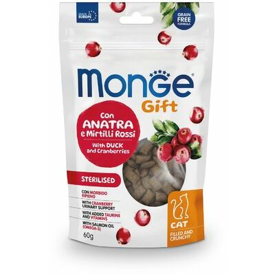 MONGE GIFT Cat FILLED & CRUNCHY Sterilsed Duck and cranberries / 60 g