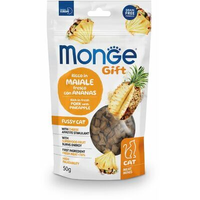MONGE GIFT Cat MEAT MINIS Fussy cat Pork with pineapple / 50 g - kārums kaķiem
