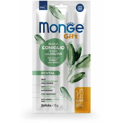 MONGE GIFT Cat SOFT STICKS Dental Rabbit with sage / 15 g