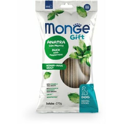 MONGE GIFT Dog DENTAL STICK Medium & Maxi Duck with peppermint / 270 g