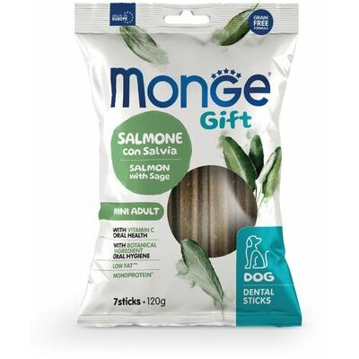 MONGE GIFT Dog DENTAL STICK Mini Salmon with sage / 120 g