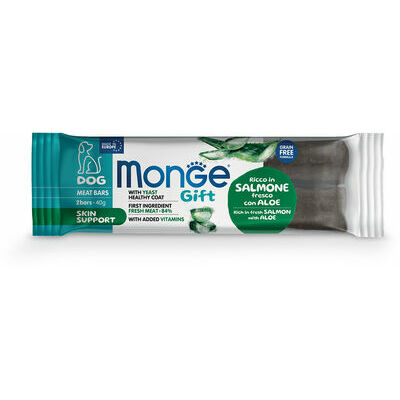 MONGE GIFT Dog MEAT BARS Skin support Salmon with aloe / 40 g - kārums suņiem