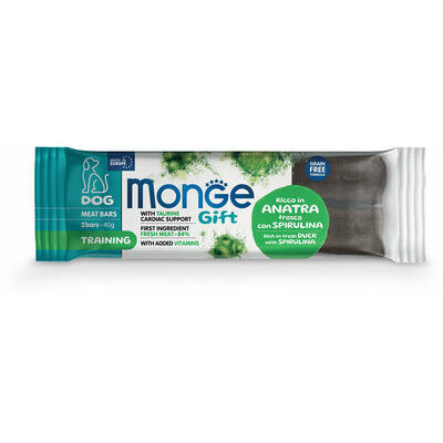 MONGE GIFT Hund KÖTTSTÄNGER Träning Anka med spirulina / 40 g