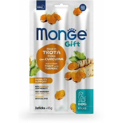 MONGE GIFT Dog STICKS Mobility support Trout with boswellia / 45 g - kārums suņiem