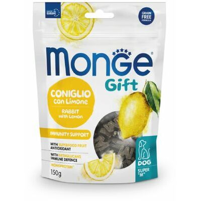 MONGE GIFT Dog SUPER M Immunity support Rabbit with lemon / 150 g - kārums suņiem