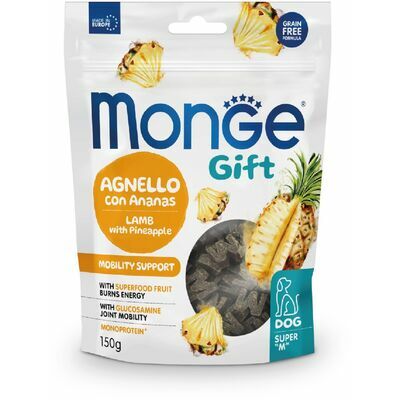 MONGE GIFT Dog SUPER M Mobility support Lamb with pineapple / 150 g - kārums suņiem