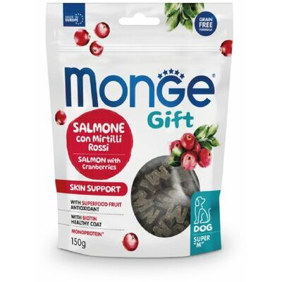 MONGE GIFT Dog SUPER M Skin support Salmon with cranberries / 150 g - kārums suņiem