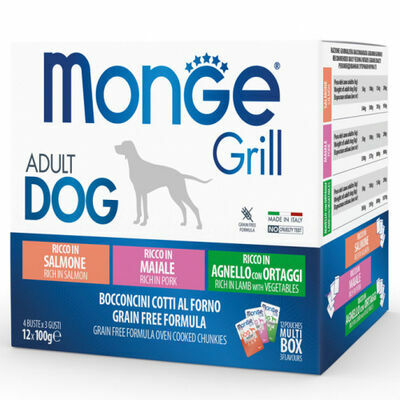 Monge Grill Multipacks Salmon, Pork, Lamb with Vegetables 12x100 g