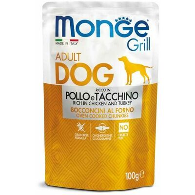 Monge Grill Pouch Chicken and Turkey 100 g - konservi suņiem