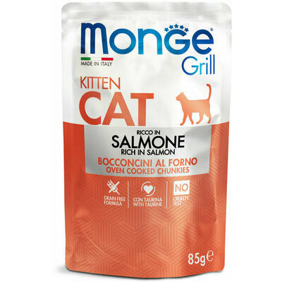 Monge Grill Pouch Chunkies in Jelly Salmone Kitten 85 g - konservi kaķiem