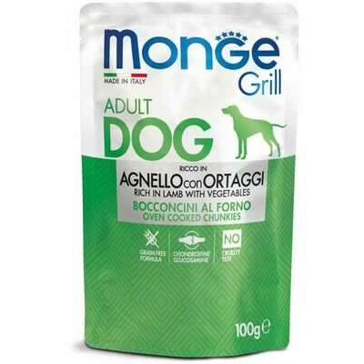 Monge Grill Pouch Lamb and Vegetables 100 g - konservi suņiem