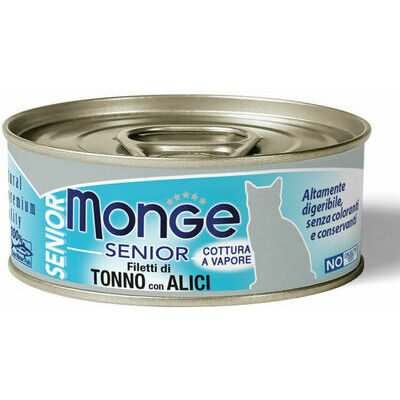 Monge Jelly Tuna Fillet with Anchovies Senior 80 g - konservi kaķiem