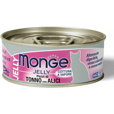 Monge Jelly Tuna Flakes with Anchovies Adult 80 g