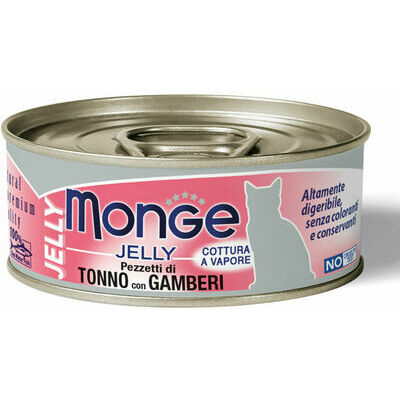 Monge Jelly Tuna Flakes with Shrimps Adult 80 g - konservi kaķiem