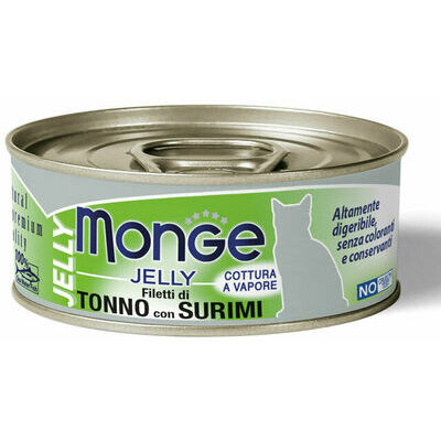 Monge Jelly Tuna Flakes with Surimi Adult 80 g - konservi kaķiem