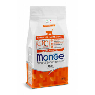 MONGE Kitten Monoprotein Duck 1,5 kg - barība kaķiem