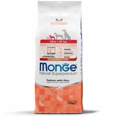 MONGE MINI Puppy & Junior Salmon and Rice 7,5 kg