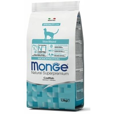 MONGE Sterilised Monoprotein CodFish 1,5 kg