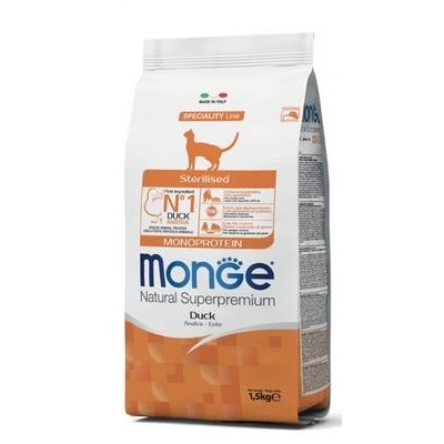MONGE Sterilised Monoprotein Duck 1,5 kg - barība kaķiem