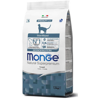 MONGE Sterilised Monoprotein Trout 10 kg - barība kaķiem