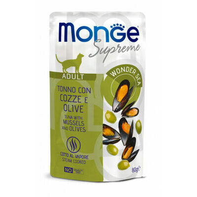 Monge Supreme pouches Tuna with mussels&olives Adult 80 g