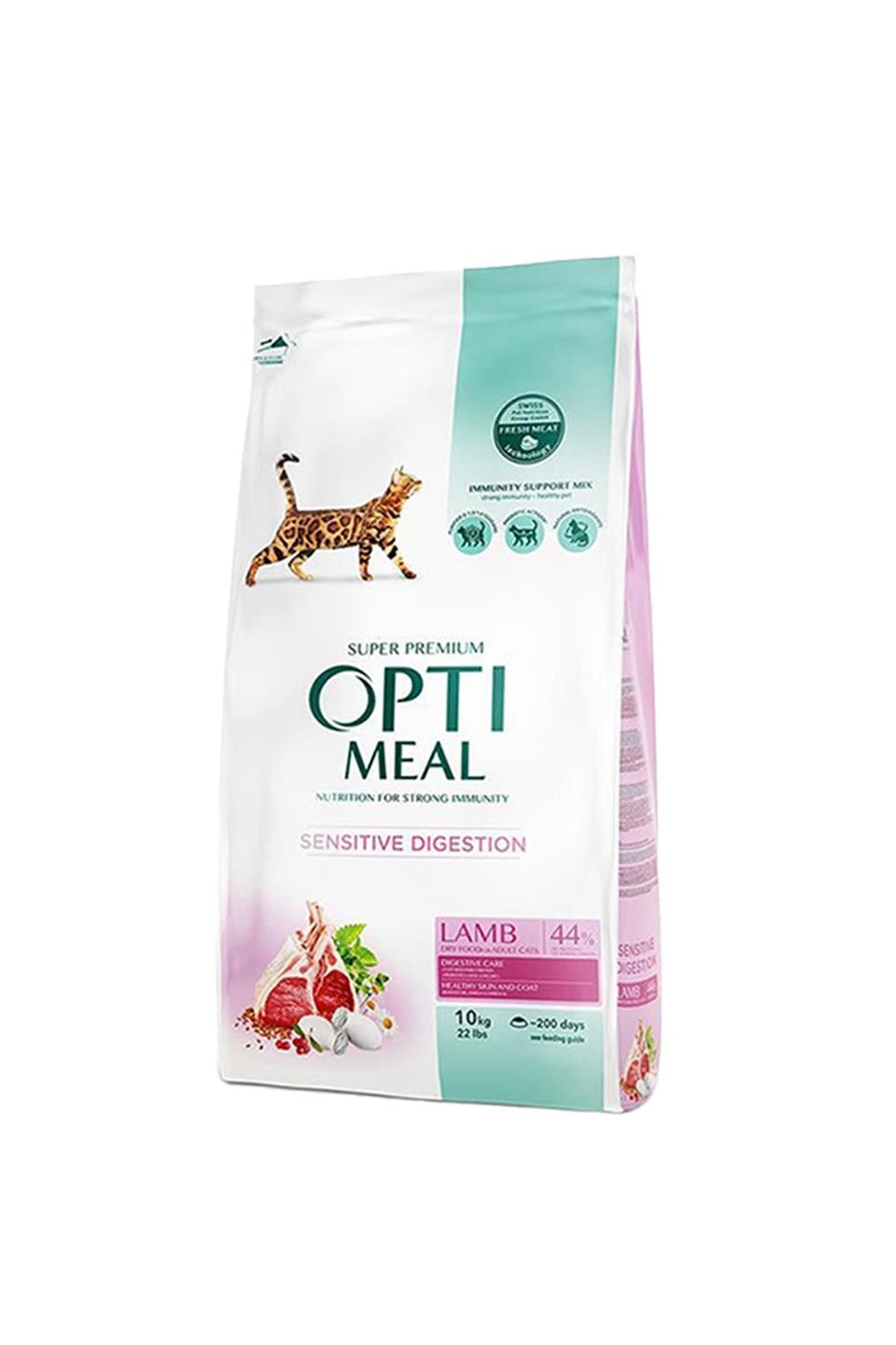 Optimeal For Adult Cats Sensitive Digestion Sausā barība kaķiem ar jēru jūtīgai gremošanas sistēmai, 10kg