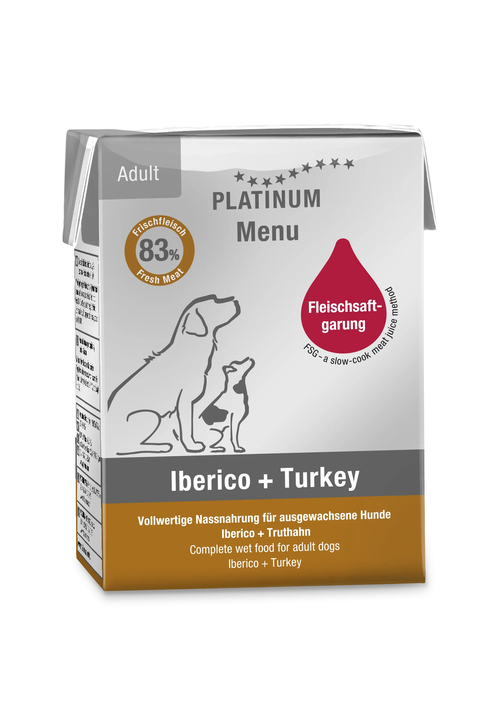 Platinum Menu Wet Dog Food With Iberico and Turkey, 375g