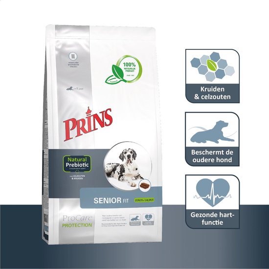 Prins ProCare Protection Senior Fit, Sausā barība ar vistu suņiem, senioriem, naturālas prebiotikas, 15kg