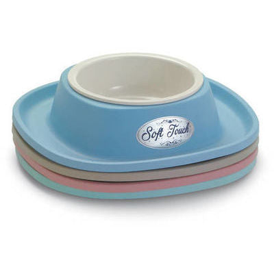 Plastskål med gummibas SOFT TOUCH 28x5.5 cm, blandade färger