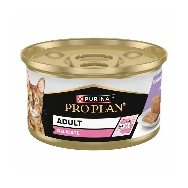 Purina PRO PLAN® Delicate Adult Mitrā barība kaķiem ar tītaru, 85g