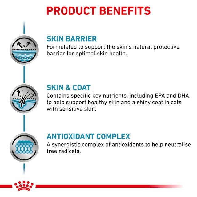 ROYAL CANIN® Veterinary Skin & Coat Mitrā barība kaķiem ādai un spalvai, 85g