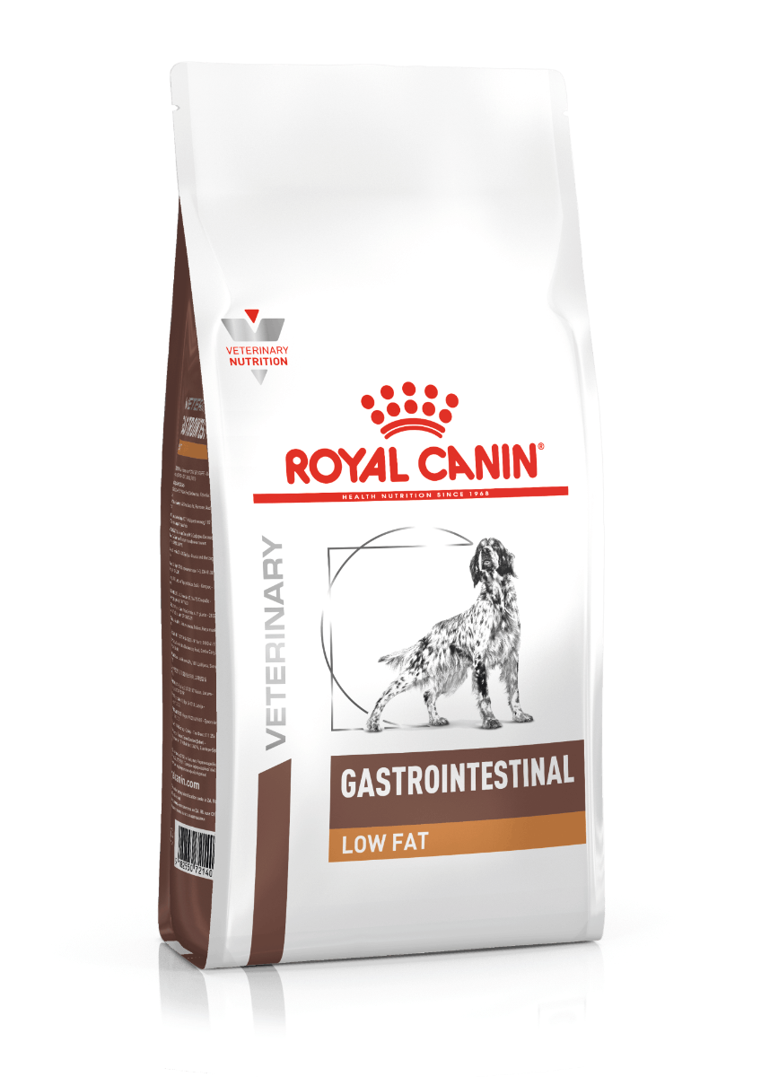 ROYAL CANIN® Veterinary Diet Gastrointestinal Low Fat Dog Sausā barība suņiem ar mājputna gaļu gremošanas funkciju veicināšanai, 1,5kg