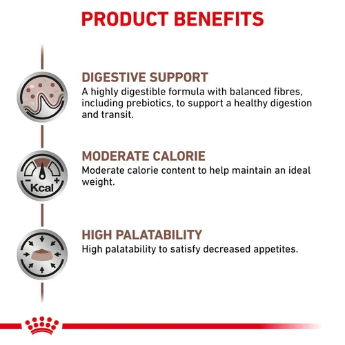 ROYAL CANIN® Gastrointestinal Måttligt Kalorihaltigt Torrfoder för Hund med Fågel, 2kg