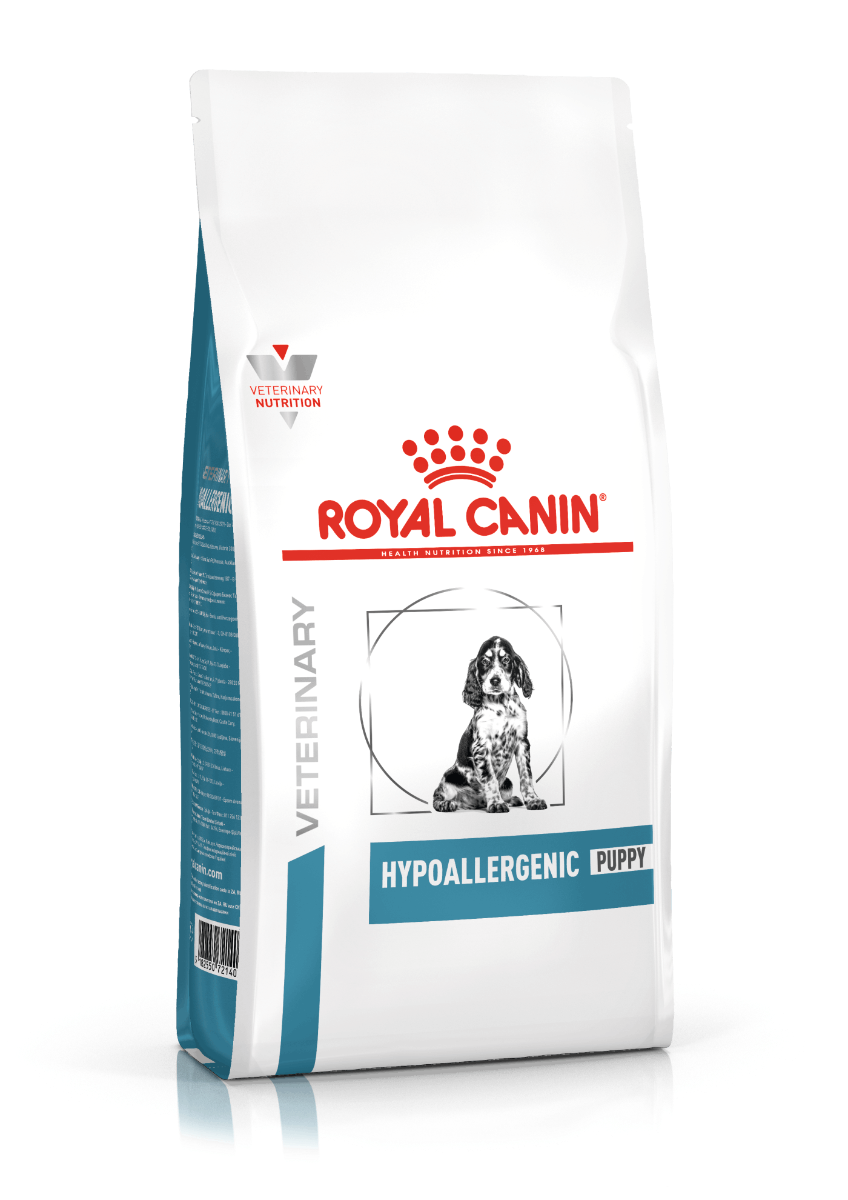 ROYAL CANIN® Veterinary Diet Canine Hypoallergenic Puppy Sausā barība kucēniem ar zivi pret alerģiju, 1,5kg