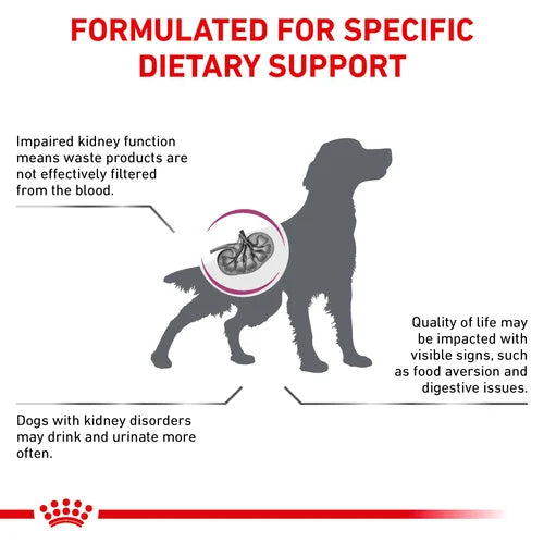 ROYAL CANIN® Veterinary Diet Renal Dog Sausā barība suņiem ar zivi nieru slimības gadījumos, 14kg