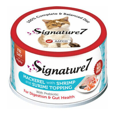 Signature 7 Mackerel with Shrimp & Surimi 70g - konservi kaķiem