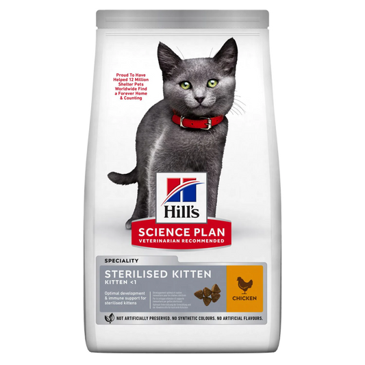 HILL'S SCIENCE PLAN Sausā barība sterilizētiem kaķēniem ar vistu, 1,5kg