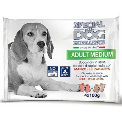 SPECIAL DOG Excellence pouches Medium ADULT beef/wild game 4x100 g - konservi suņiem