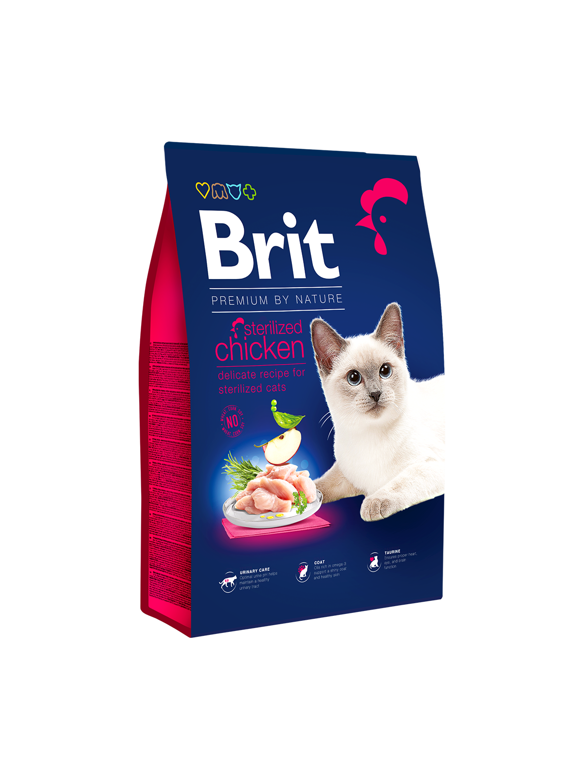 Brit Premium by Nature Cat Sterilized Chicken Sausā barība pieaugušiem, sterilizētiem kaķiem ar vistu, 1,5kg