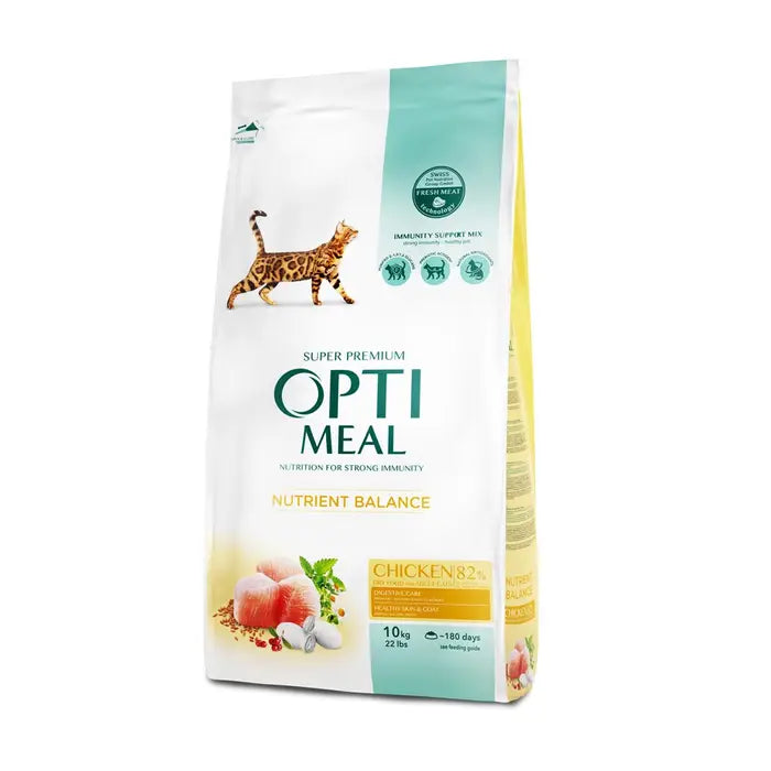 Optimeal Dry Food For Adult Cat With Chicken Fillet, 10kg