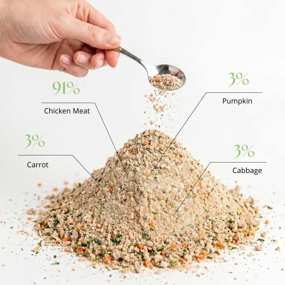 Dr Malou Freeze-Dried Food Chicken Topper with Carrots & Pumpkin for Dogs, 100g