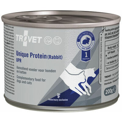 Trovet Unique Protein (Rabbit) dog/cat 200g / UPR - konservi suņiem un kaķiem