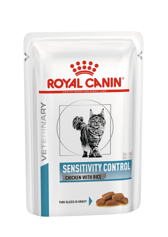 ROYAL CANIN® Veterinary Sensitivity Control Chicken with Rice Mitrā barība kaķiem ar vistu un rīsiem zarnu trakta veselībai, 85g