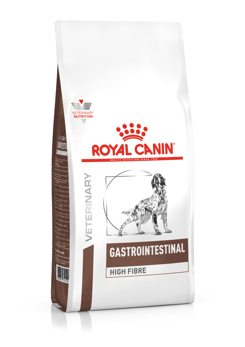 ROYAL CANIN® Veterinary Diet Gastrointestinal High Fibre Dog Sausā barība suņiem ar mājputna gaļu gremošanas funkciju uzturēšanai, 7.5kg